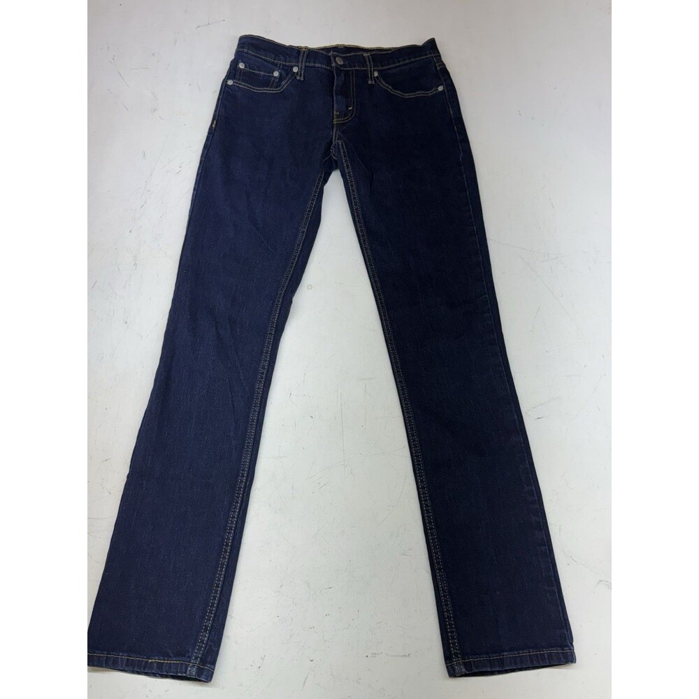 Levi's Men's Blue Denim Slim Jeans Low Rise Dark Wash Stretch 5-Pocket 30x33